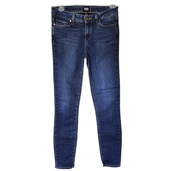 PAIGE Denim - PAIGE Verdugo Ankle Skinny Jeans Women's 28 Dark Blue Stretch Mid Rise